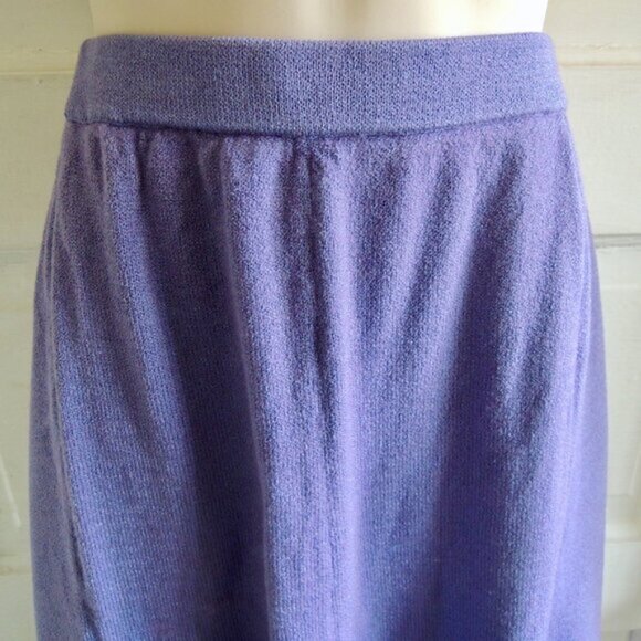 St. John Collection Marie Gray Purple Knit Skirt 10 - Picture 3 of 5